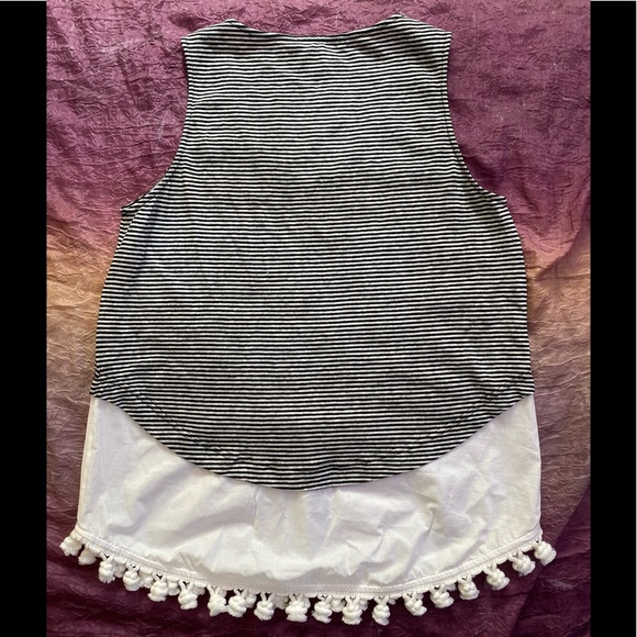 DEREK LAM 10 CROSBY Linen Blend Pom-Pom Tank - Picture 6 of 7